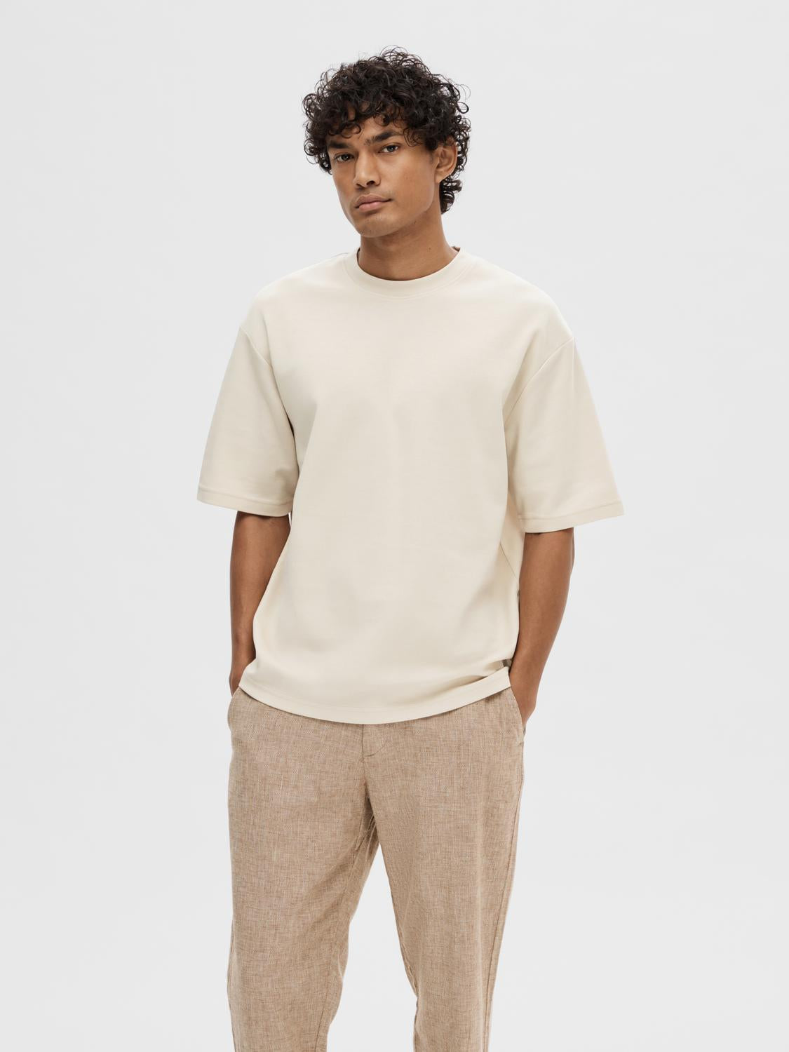 Loose Oscar T-Shirt - Beige/ Oatmeal